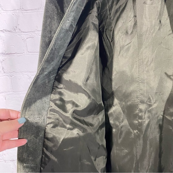 Silx Olive Army Green Suede Military Style Lined Jacket 6 - Picture 11 of 13